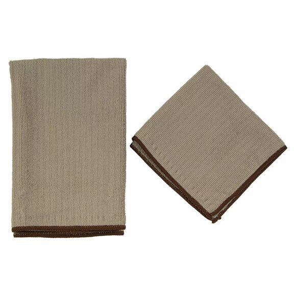 Sultan's Linens 7-Piece Kitchen Cleaning Towel, Dishcloth and Sponge Set Brown - Picture 4 of 7